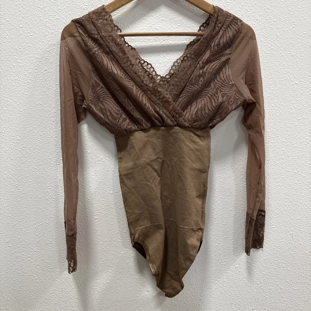 Tissini Faja Women's Brown‎ Body Sharper Grethel Size Large Compression Bodysuit